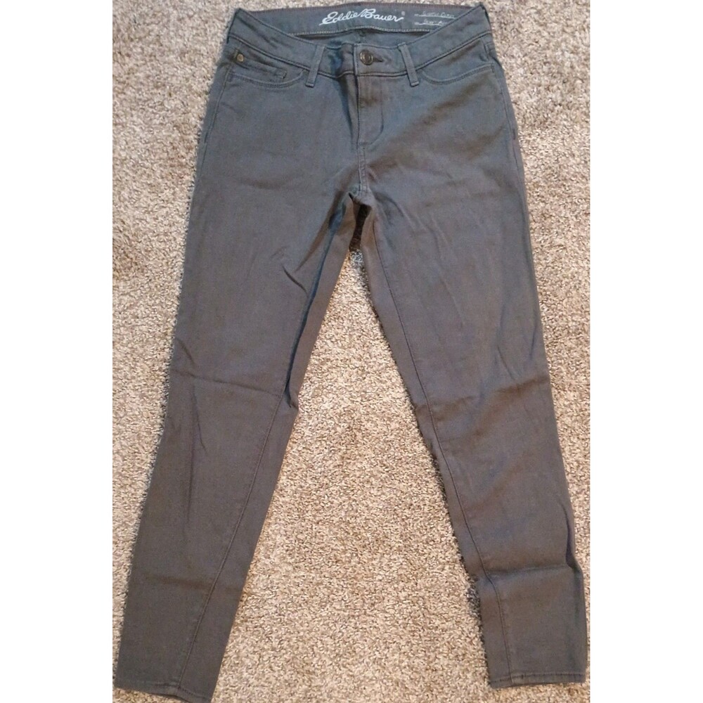 Eddie Bauer Jeans Womens Size 0 Gray Slightly Curvy Skinny Ankle Mid Rise